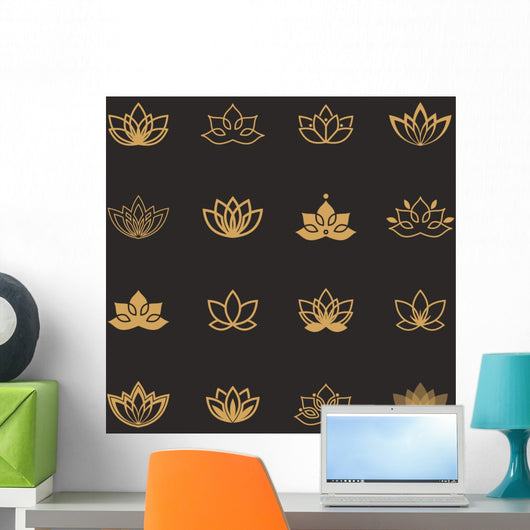 Lotus Symbol Icons Vector Wall Decal