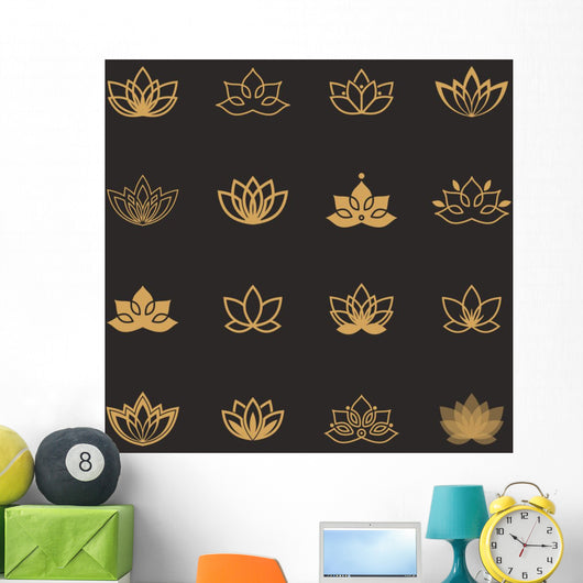 Lotus Symbol Icons Vector Wall Decal