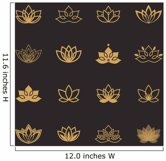 Lotus Symbol Icons Vector Wall Decal