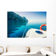 Private Boat near Mountains Wall Decal