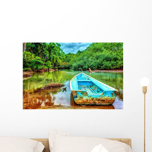 Old Boat Tropical River Wall Decal