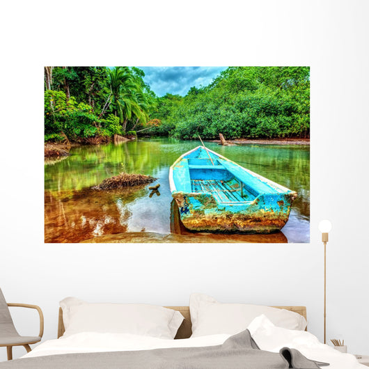 Old Boat Tropical River Wall Decal