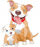 Pit-bull Mother and Cub Wall Decal