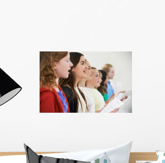 Group School Children Singing Wall Decal