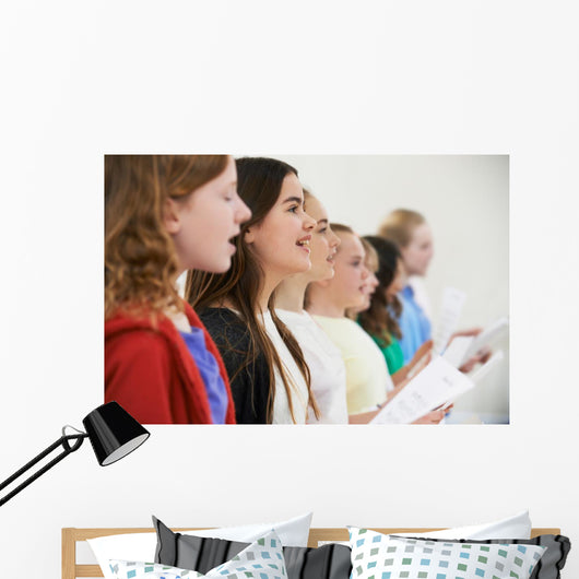 Group School Children Singing Wall Decal