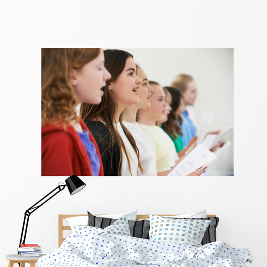 Group School Children Singing Wall Decal
