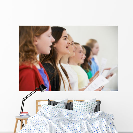 Group School Children Singing Wall Decal