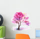 Single Cherry Sakura Tree Wall Decal