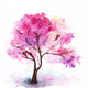 Single Cherry Sakura Tree Wall Decal