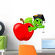 Worm Red Apple Was Wall Decal