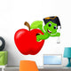 Worm Red Apple Was Wall Decal