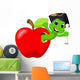 Worm Red Apple Was Wall Decal