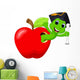 Worm Red Apple Was Wall Decal