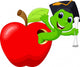Worm Red Apple Was Wall Decal