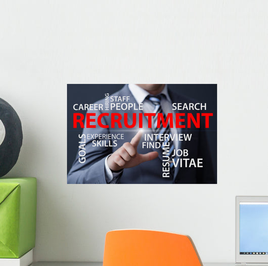 Businessman Pressing Button Virtual Wall Decal