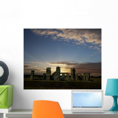 Stonehenge Summer Solstice Sunrise Wall Decal shown on a wall