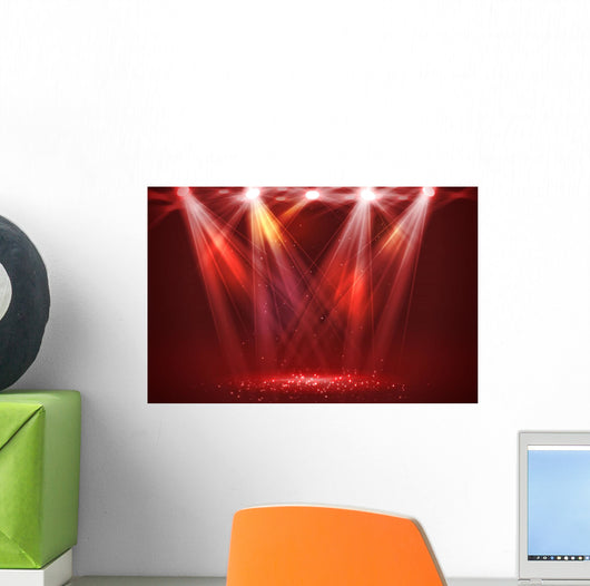 Spotlights Stage with Smoke Wall Decal
