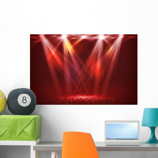 Spotlights Stage with Smoke Wall Decal