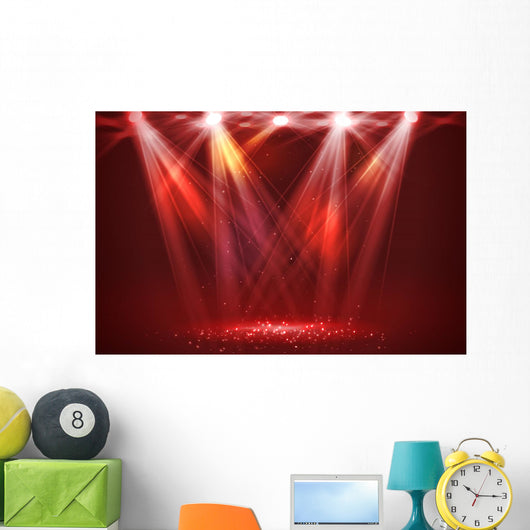 Spotlights Stage with Smoke Wall Decal