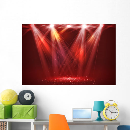Spotlights Stage with Smoke Wall Decal