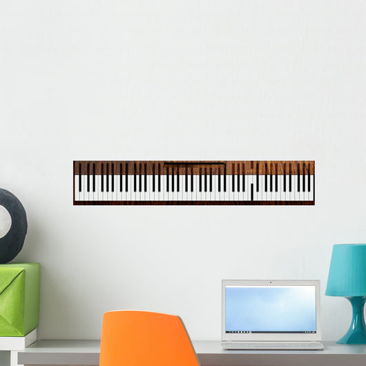 Curious Piano Keys Wall Decal Panoramic Wall Decal