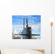 Naval fleet. Submarine and warships with guns. Wall Mural