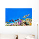 Underwater world with corals and tropical fish. Wall Mural