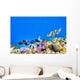 Underwater world with corals and tropical fish. Wall Mural