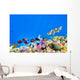 Underwater world with corals and tropical fish. Wall Mural