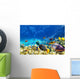 Underwater world with corals and tropical fish. Wall Mural