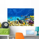 Underwater world with corals and tropical fish. Wall Mural