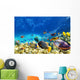 Underwater world with corals and tropical fish. Wall Mural