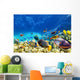 Underwater world with corals and tropical fish. Wall Mural