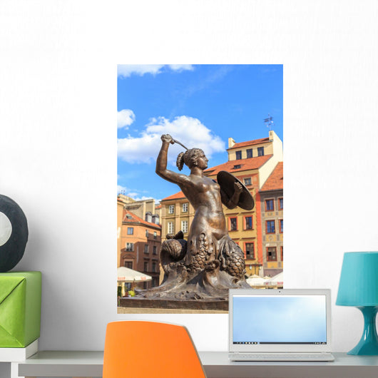Mermaid Warsaw Polish Syrenka Wall Decal
