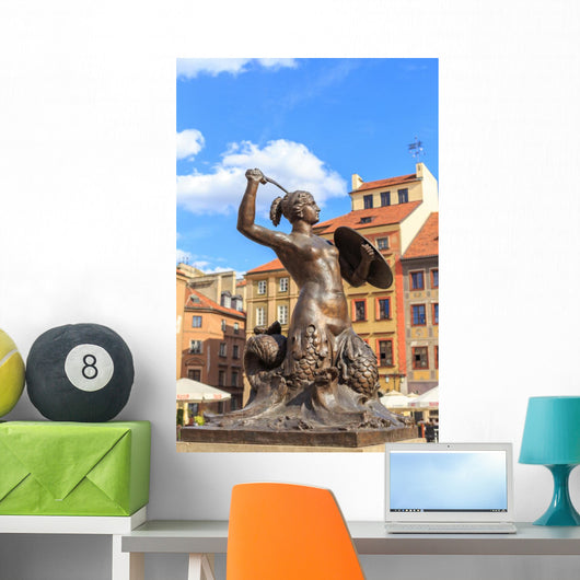 Mermaid Warsaw Polish Syrenka Wall Decal