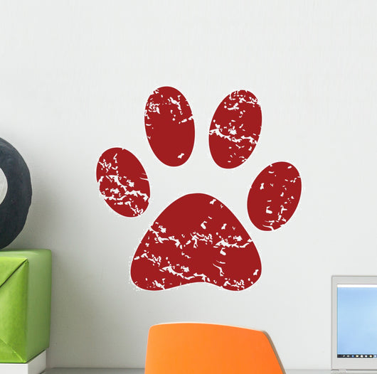 Red Grunge Animal Logo Wall Decal