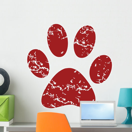 Red Grunge Animal Logo Wall Decal