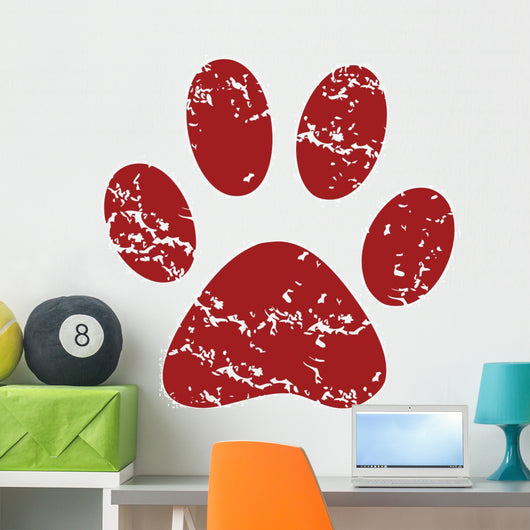 Red Grunge Animal Logo Wall Decal