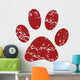 Red Grunge Animal Logo Wall Decal