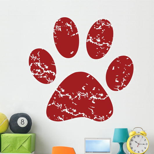 Red Grunge Animal Logo Wall Decal
