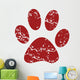 Red Grunge Animal Logo Wall Decal