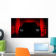 Car Silhouette Headlight Night Wall Decal