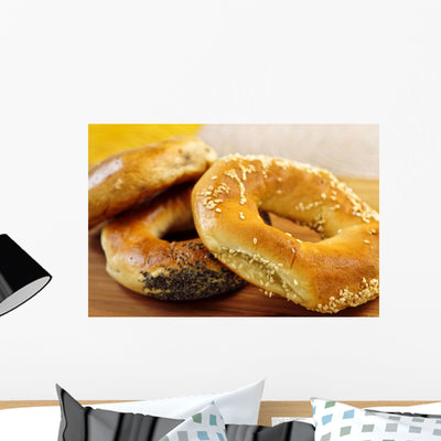 Fresh Bagels Wall Decal shown on a wall