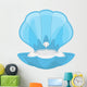 Blue Mermaid Princess Tiara Wall Decal