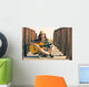 Woman Playing Guitar Beach Wall Decal