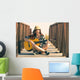 Woman Playing Guitar Beach Wall Decal