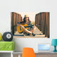 Woman Playing Guitar Beach Wall Decal