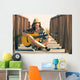 Woman Playing Guitar Beach Wall Decal
