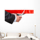 Businessman Suit Cutting Red Wall Decal