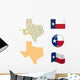 High Detailed Map Texas Wall Stickers Wall Decal